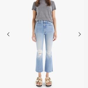 MOTHER denim hustler ankle fray in “ropes end”